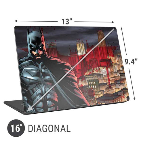 DC Comics Batman The Dark Knight Comic Art in Gotham City Universal Laptop 16in (13 x 9.4in) Skin
